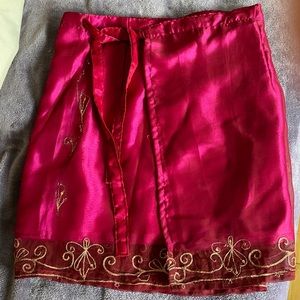 Rayon Embroidered Wrap Skirt
